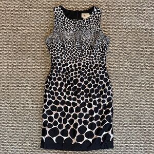 Roulette Black white brown animal cheetah print Mid Dress